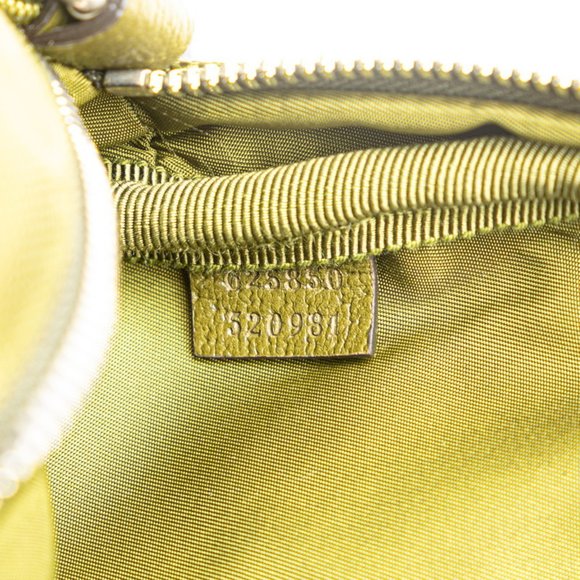 GUCCI GG Nylon Ob the Grit Shoulder Bag 625850 Khaki Green Leather  Women's - Picture 6 of 8